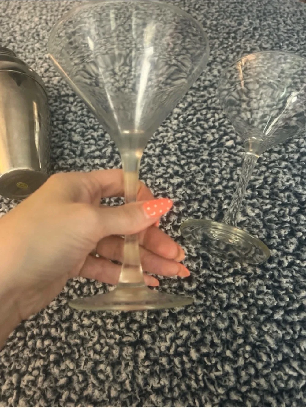 Vintage-Inspired stainless steel /silver plated Cocktail Shaker & 2 glasses